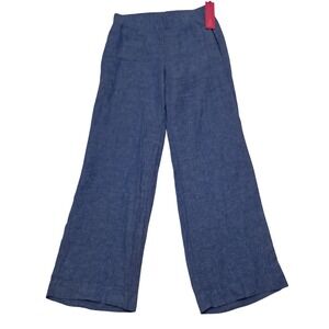 NWT Lilly Pulitzer Deri Linen Palazzo Pants Women's Medium Blue Pull On Wide Leg